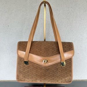 Charles Jourdan ❤️vtg., suede and leather “ ladylike” handbag❤️